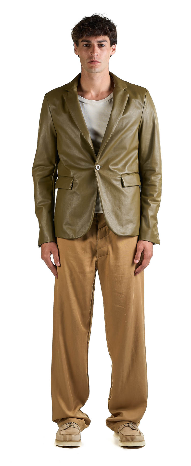 DANIELE BASTA LEATHER AND SILVER JACKET